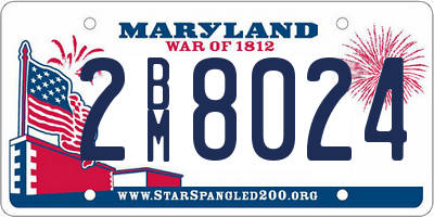 MD license plate 2BM8024