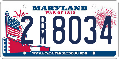 MD license plate 2BM8034