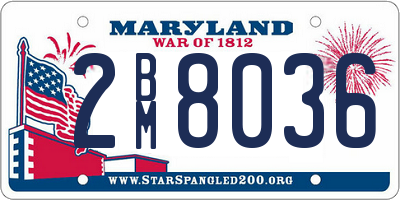MD license plate 2BM8036