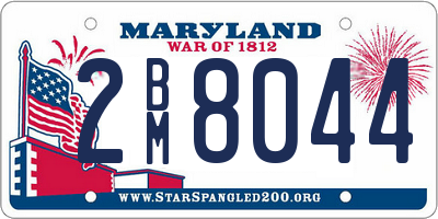 MD license plate 2BM8044