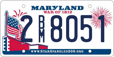 MD license plate 2BM8051