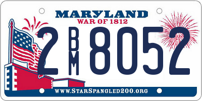 MD license plate 2BM8052