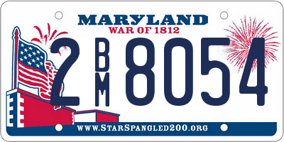 MD license plate 2BM8054