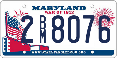 MD license plate 2BM8076