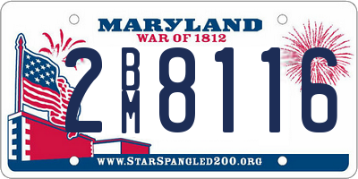 MD license plate 2BM8116