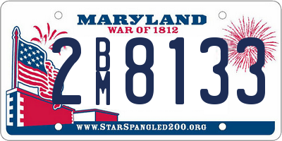 MD license plate 2BM8133