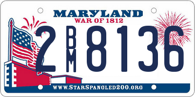 MD license plate 2BM8136