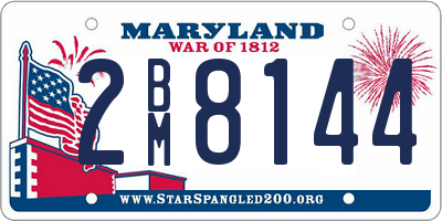 MD license plate 2BM8144