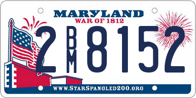 MD license plate 2BM8152