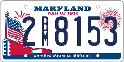 MD license plate 2BM8153