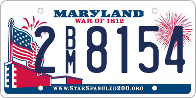 MD license plate 2BM8154
