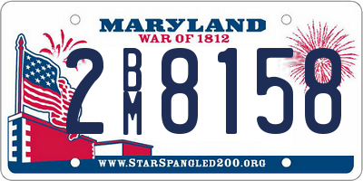 MD license plate 2BM8158
