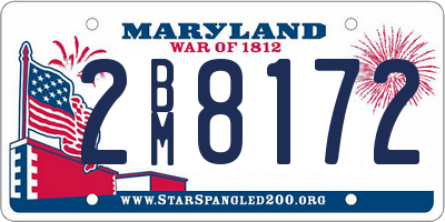 MD license plate 2BM8172