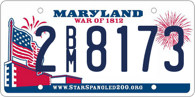 MD license plate 2BM8173