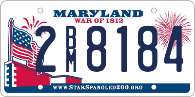 MD license plate 2BM8184