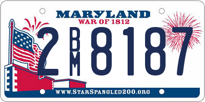 MD license plate 2BM8187