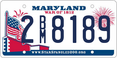 MD license plate 2BM8189