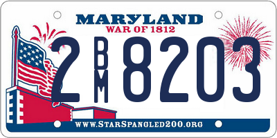 MD license plate 2BM8203