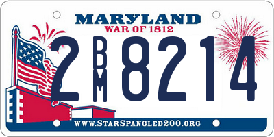 MD license plate 2BM8214