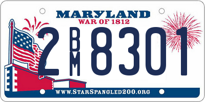 MD license plate 2BM8301
