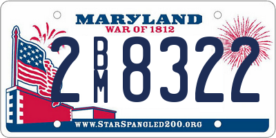 MD license plate 2BM8322