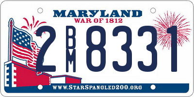 MD license plate 2BM8331