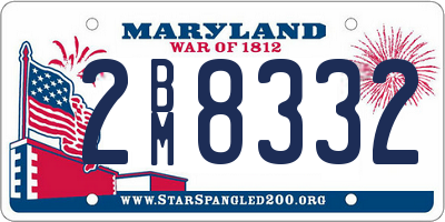 MD license plate 2BM8332