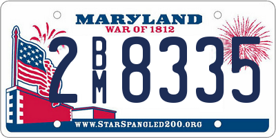 MD license plate 2BM8335