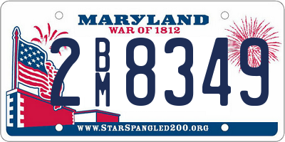 MD license plate 2BM8349