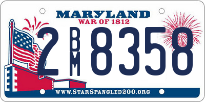 MD license plate 2BM8358