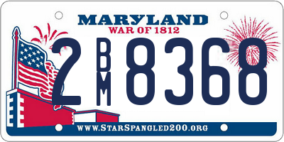 MD license plate 2BM8368