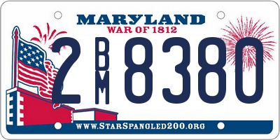 MD license plate 2BM8380