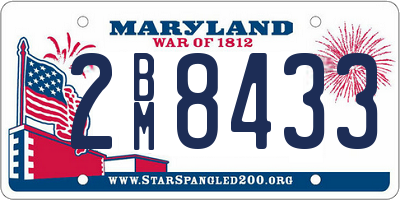 MD license plate 2BM8433