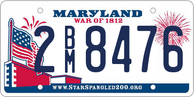 MD license plate 2BM8476