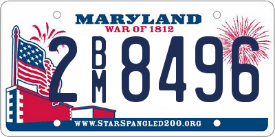 MD license plate 2BM8496