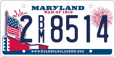 MD license plate 2BM8514