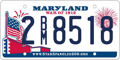MD license plate 2BM8518