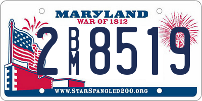 MD license plate 2BM8519