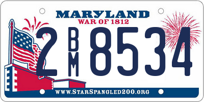 MD license plate 2BM8534