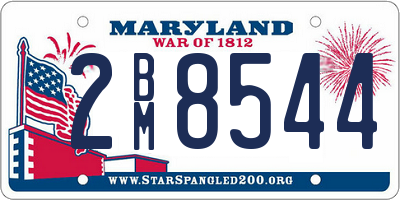 MD license plate 2BM8544