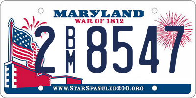 MD license plate 2BM8547