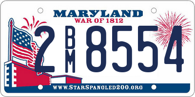 MD license plate 2BM8554