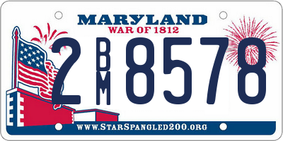 MD license plate 2BM8578