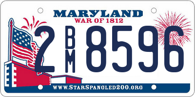 MD license plate 2BM8596