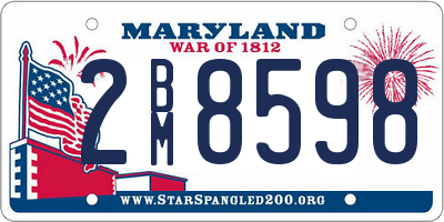 MD license plate 2BM8598