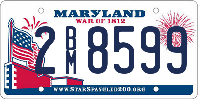 MD license plate 2BM8599