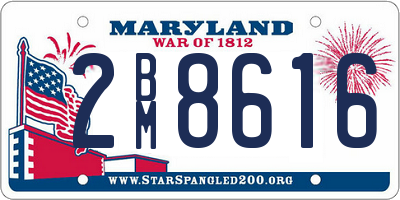 MD license plate 2BM8616