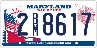 MD license plate 2BM8617