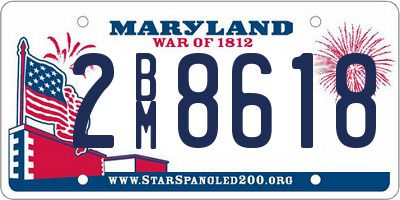 MD license plate 2BM8618