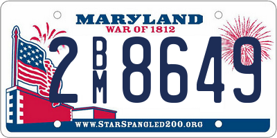 MD license plate 2BM8649